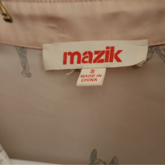 Mazik Horse Print Button-Down Western Blouse Pink - Picture 3 of 4
